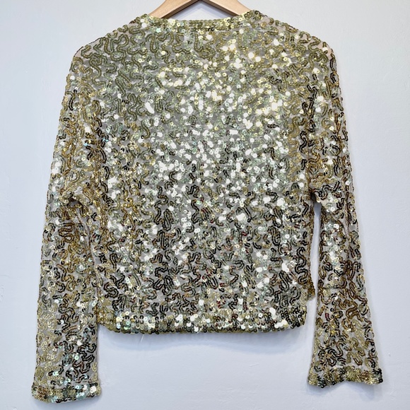 Gold Hawk | Golden Sequin Embellished Cardigan - Picture 10 of 16
